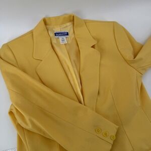 Pendleton Petite Yellow Blazer Jacket‎ Women Size 10 Wool Button Front Tailored